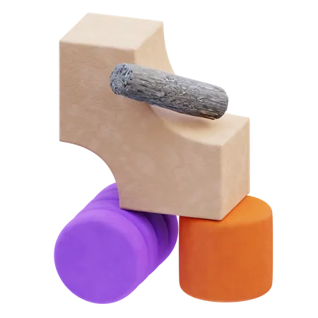 Abstrakte Blockform  3D Icon