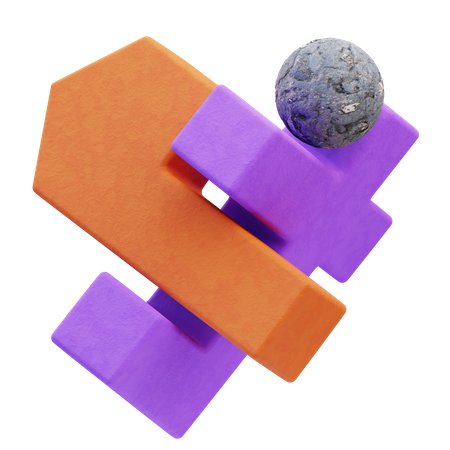 Abstrakte Blockform  3D Icon