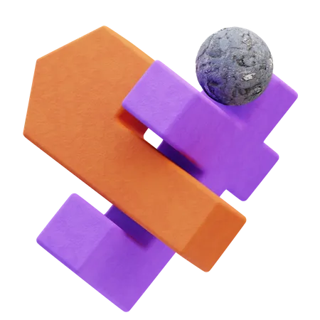 Abstrakte Blockform  3D Icon