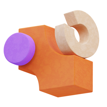 Abstrakte Blockform  3D Icon