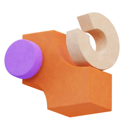 Abstrakte Blockform  3D Icon