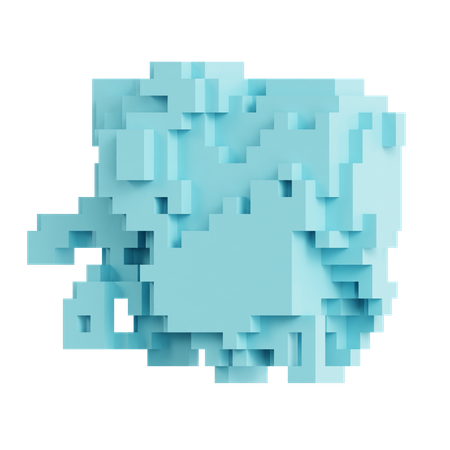 Block Based Cloud Formation  3D Icon