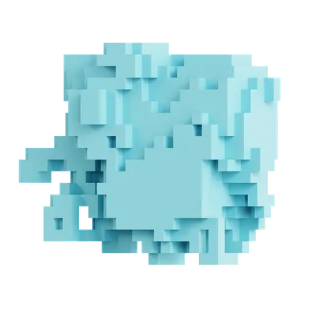 Block Based Cloud Formation  3D Icon