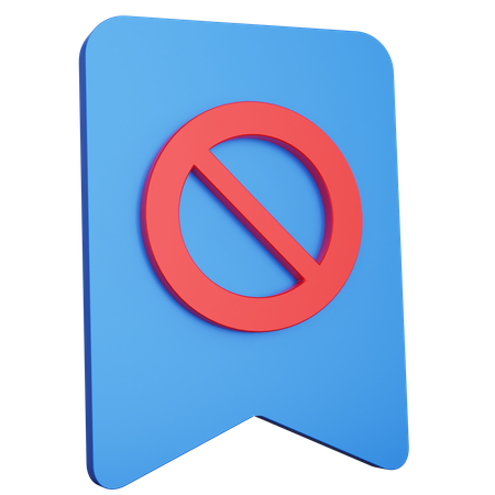 Block Bookmark  3D Icon