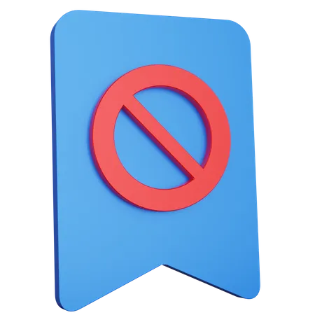 Block Bookmark 3D Icon