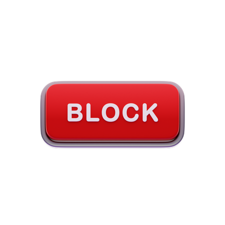 Block button  3D Icon