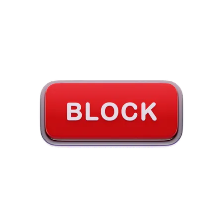 Block button  3D Icon