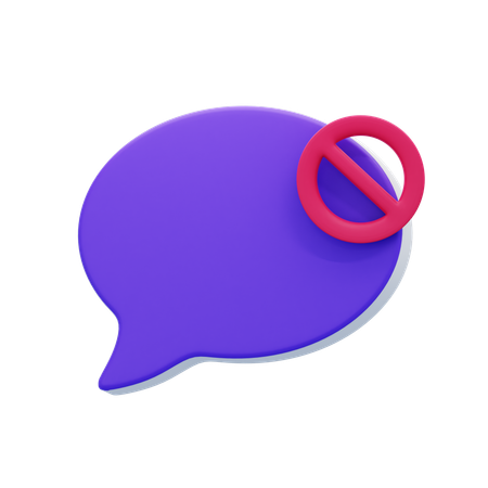 Chat-Blase blockieren  3D Icon