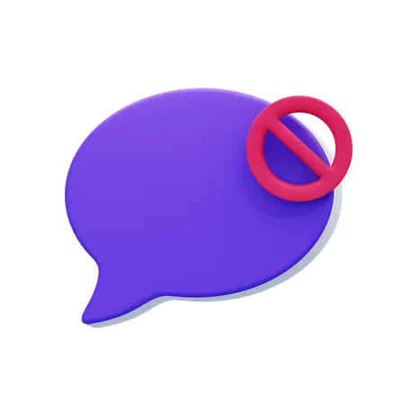 Chat-Blase blockieren  3D Icon