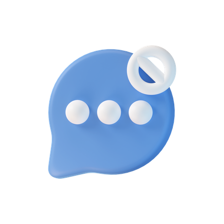 Chat-Blase blockieren  3D Icon