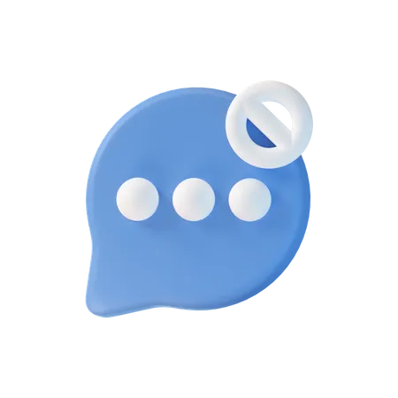 Chat-Blase blockieren  3D Icon