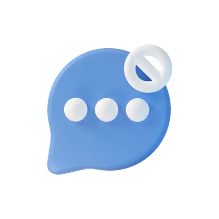 Block Chat Bubble 3D Icon