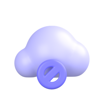 Block Cloud  3D Icon