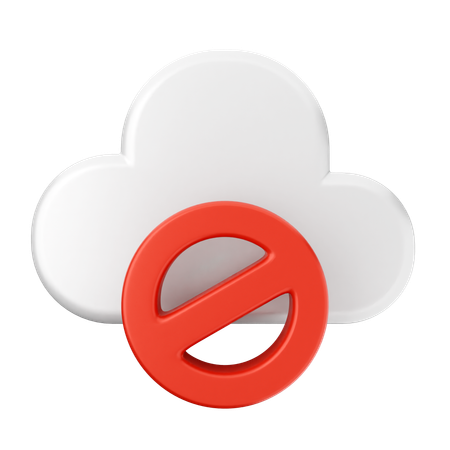 Block Cloud Internet Security  3D Icon