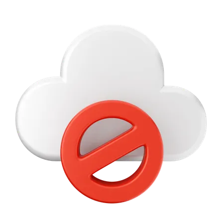 Block Cloud Internet Security  3D Icon