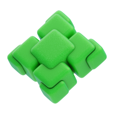 Block Cluster  3D Icon