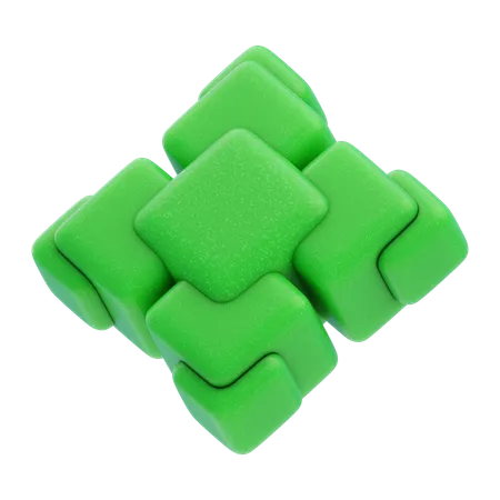 Block Cluster  3D Icon