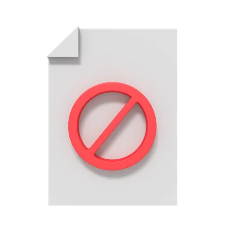 3 D Icon Of Delete Data On Document Blank 3D Icon