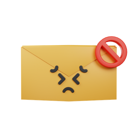 Block Email 3D Icon