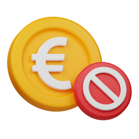 Block-Euro-Münze  3D Icon