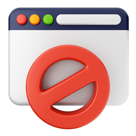 Block Internet Security  3D Icon