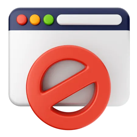 Block Internet Security  3D Icon