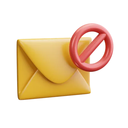 Block Mail  3D Icon