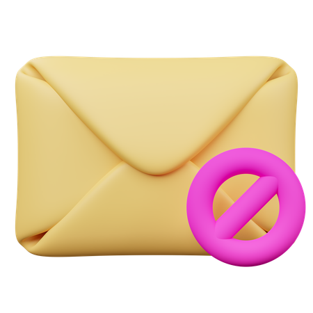 Block Mail  3D Icon