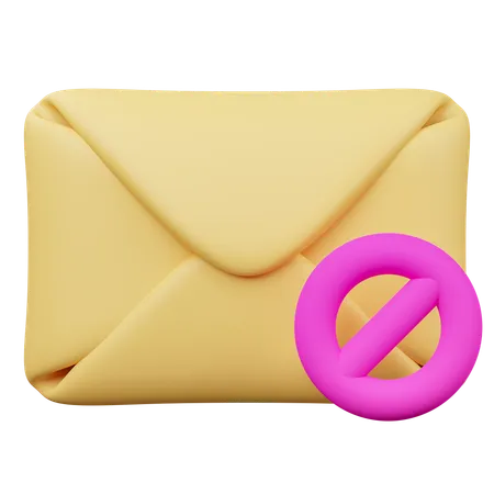 Block Mail  3D Icon