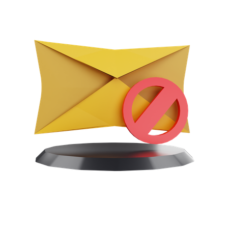 Block Mail  3D Icon