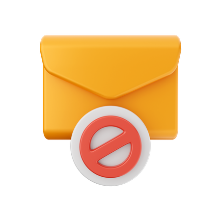 Block Mail  3D Icon