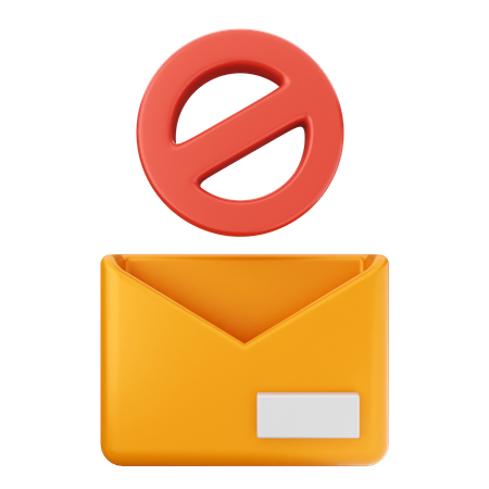 Block Mail Internet Security  3D Icon