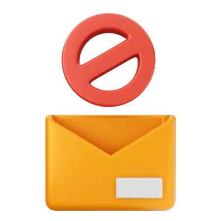 Block Mail Internet Security  3D Icon