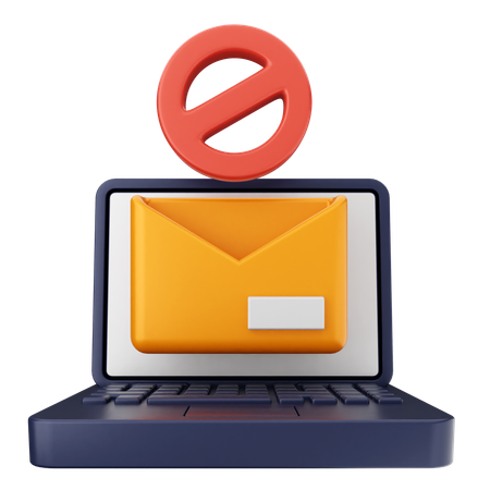 Block Mail Internet Security  3D Icon