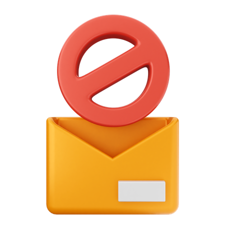 Block Mail Internet Security  3D Icon