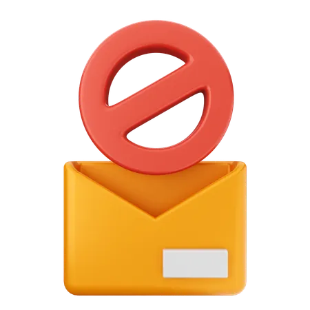 Block Mail Internet Security  3D Icon