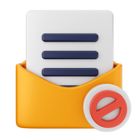 E-Mail-Nachricht blockieren  3D Icon