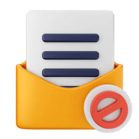 E-Mail-Nachricht blockieren  3D Icon