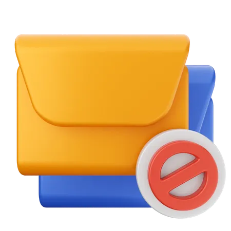 Block Mail Message  3D Icon