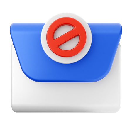 Block Mail Message  3D Icon