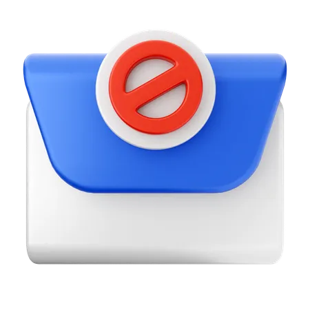 Block Mail Message  3D Icon