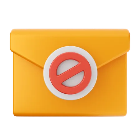 Block Mail Message  3D Icon