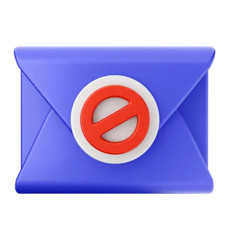 Block Mail Message  3D Icon