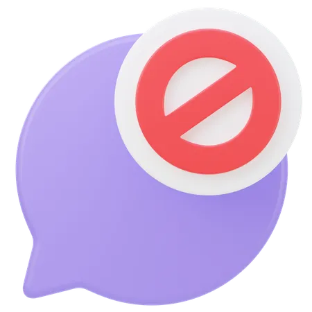 Block Message  3D Icon