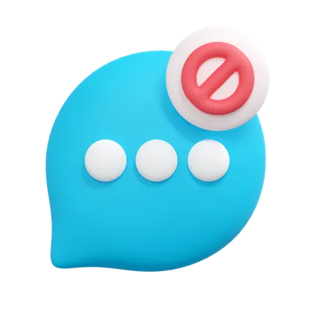 Block message  3D Icon