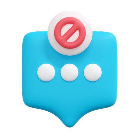 Block message  3D Icon