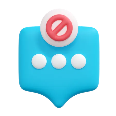 Block message  3D Icon