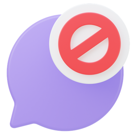 Block Message  3D Icon