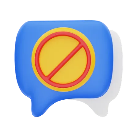 Block Message  3D Icon