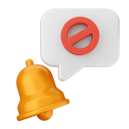 Block Notification Bell  3D Icon